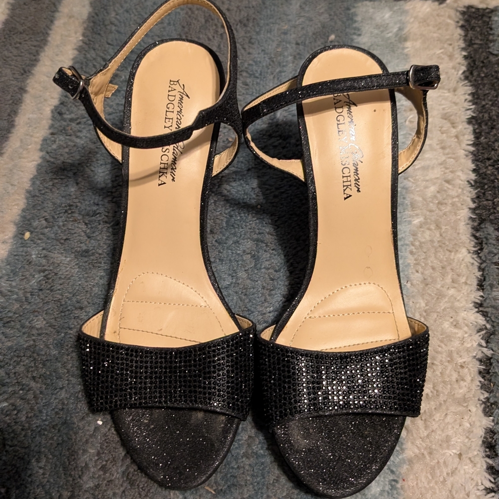 Badgley Mischka Sparkling Black Heels